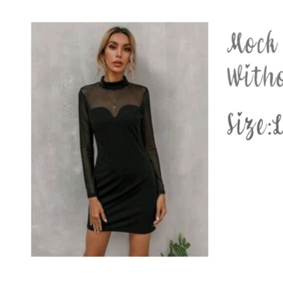 Mesh Black Dress - Picture 1 of 7
